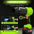 thumbnail image 4 of Cordless Leaf Blower, 950000 RPM Electric Leaf Blower with 2 X 4.0Ah Batteries & Charger, 110MPH Lightweight Handheld Blower for Patio Cleaning Blowing Leaves & Dust, Green, 4 of 11