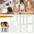 thumbnail image 2 of Yammee Drawer Organiser Set Clear Makeup Trays Desk Drawer Dividers Dresser Storage Bin, 2 of 11