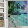 thumbnail image 6 of Orinice Palm Trees Rock Bathroom Decor Set - Colorful Luxurious Graphic Print Polyester Fabric Shower Curtain with Hooks - Chic Modern Design 60x72, 6 of 7