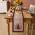 thumbnail image 3 of Christmas Tree Table Runner 72 Inches, Xmas Buffalo Plaid Leopard Print Brown Wooden Bed Runner Dresser Scarves Tabletop for Indoor Outdoor Parties/Ceremony/Banquet, 16" x 72", 3 of 8