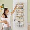 thumbnail image 7 of Over The Door Hanging Storage Organizer, 5 Tier Heavy-Duty Wardrobe Storage Organizer with Side Pockets, Foldable Behind Door Storage, Hanging Shelves for Bedroom, Bathroom and Baby Nursery, 1-Pack, 7 of 7