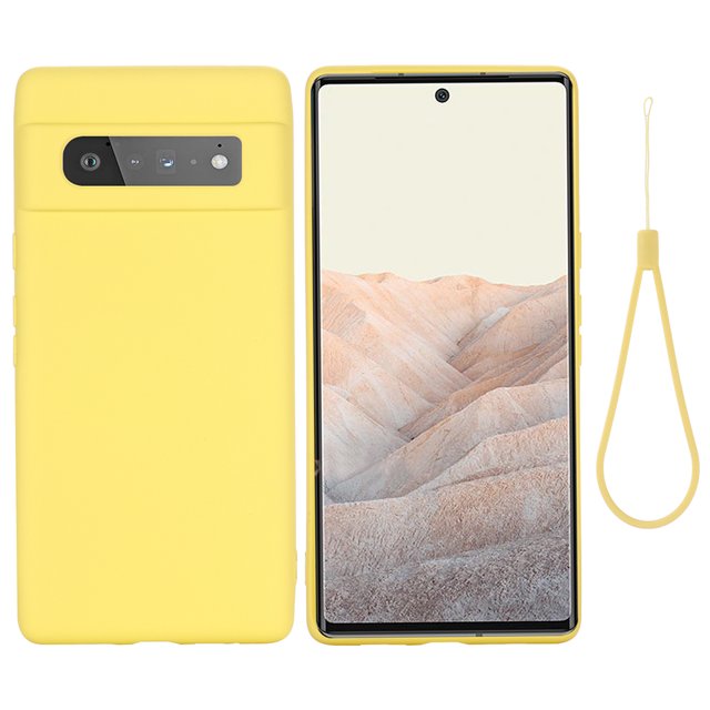 MasteelfCA Étui de Téléphone en Silicone Liquide avec Sangle de Poignet Compatible avec Pixel 6 Pro