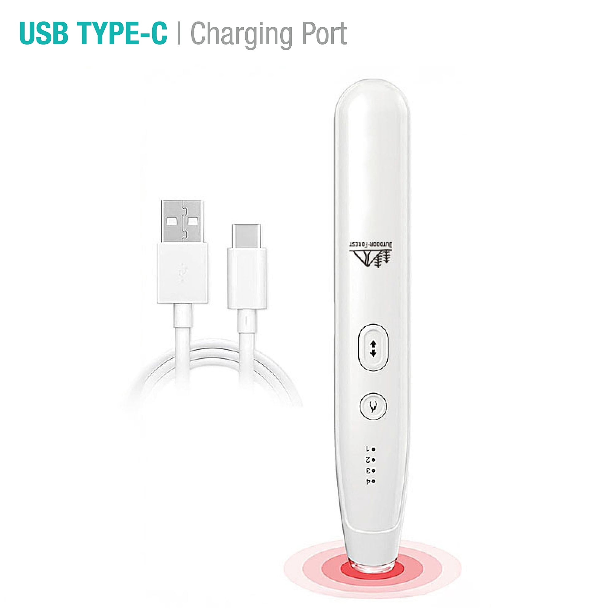 Outdoor-Forest Bug Bite Relief, White Color, Chemical Free, USB Type-C Cable Included