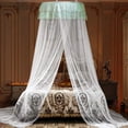 thumbnail image 1 of Mosquito Net Bed Canopy Princess Dome Polyester Mosquito Net with Lace Decoration Breathable Anti-Mosquito for Bedroom White, 1 of 8