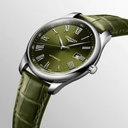 Longines Master Collection Automatic Stainless Steel Green Dial Green Leather Strap Date Mens Watch L28934092