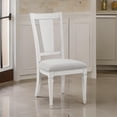 thumbnail image 6 of Kate 24 Inch Side Dining Chair Set of 2, Light Gray Linen, White Wood Frame, 6 of 6