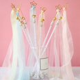 thumbnail image 2 of Cat Ribbon Wand Beaded Bell Star Heart Cat Teaser Ribbon Cat Interactive Toy, 2 of 10