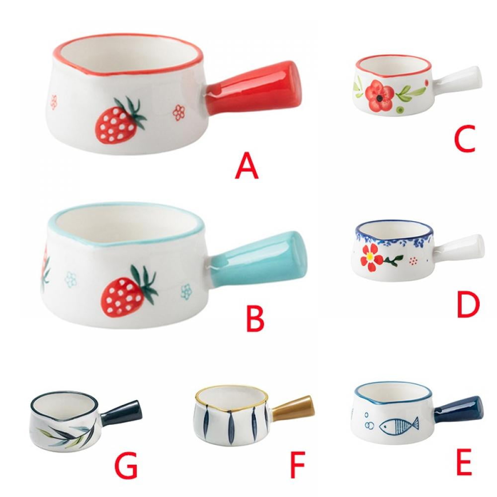 Popvcly Mini Ceramic Creamer,Milk Creamer Jug with Handle,Dipping Sauce