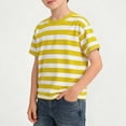 thumbnail image 6 of HomeGardon T Shirts for Boys Kids Striped Short Sleeve T-Shirt Casual Crewneck Soft Summer Top Youth Outdoor Play Tee for Boys and Girls,1-14 Years, 6 of 7