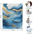 thumbnail image 4 of Blue Marble Gold Wave Pattern Blanket,Comfortable Soft Flannel Throw Blanket,All Season,Warm Lightweight Blankets for Sofa Bed Couch Living Room Chair,30"x40", 4 of 4