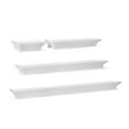 Melannco Floating Wall Mount Molding Ledge Shelves, Set of 4, White