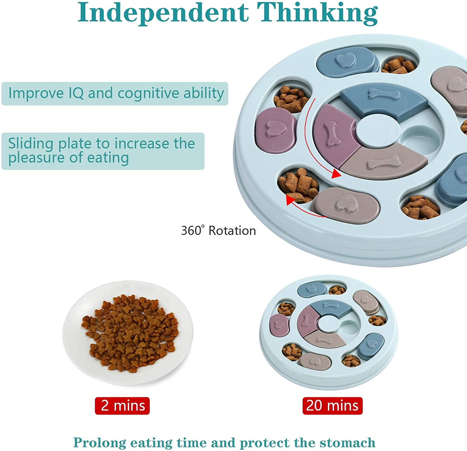 Dog Slow Feeder Puzzle Toy Interactive Dog Treat Puzzle Feeder for Mental Stimulation IQ Training Dog Enrichment Toy for Small Medium Large Dogs