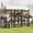 Black, variant on YIORTWO Large Outdoor Catio, 4-Tier Wooden Cat Enclosure Attached to Window, Weatherproof Cat House with Platforms & Resting Rooms, Brown&Black