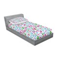 thumbnail image 2 of Ambesonne Colorful Fitted Sheet & Pillow Sham Set, Hearts Diamonds Bridal, Twinxl, Multicolor, 2 of 2