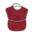 thumbnail image 2 of Bingfone Mess-Proof Baby Bib - Waterproof Bib For Baby Boy Or Girl With Food Catcher Pocket, Unisex-Christmas Red Snowflakes, 2 of 8