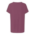 thumbnail image 5 of TIHLMK Shirts for Women Pink Women's Solid Short Sleeve V-Neck Casual Pockets Tee Tops T Shirt Gift for Womens Tops, 5 of 5