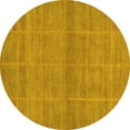 thumbnail image 1 of Ahgly Company Indoor Round Abstract Yellow Modern Area Rugs, 6' Round, 1 of 4