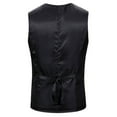 thumbnail image 4 of Vest for Men, Sleeveless Solid Color Medieval Button Front with Fake Pockets, Polyester-Elastane Blend, Black, Size L, 4 of 4