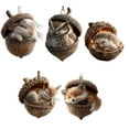 thumbnail image 4 of 4-Inch Handcrafted Forest Animal Acorn Christmas Ornament, Acrylic Sleeping Creature (Squirrel/Fox/Owl/Bunny/Hedgehog), Woodland Holiday Tree & Year-Round Home Decor, Gift for Nature & Pet Lovers, 4 of 4