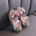thumbnail image 2 of LNMQLPDBS Baby Dress Shoes Girls' Single Shoes Spring and Autumn Casual Shining Bowknot Decoration Small and Medium Sized Children's Dance Shoes Performance Shoes for Girls Pink 11.5-12 Years, 2 of 7