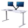 thumbnail image 1 of ApexDesk Elite Series 60" W Electric Height Adjustable Standing Desk (Memory Controller, 60" White Top, Off-White Frame), 1 of 5