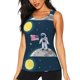 thumbnail image 1 of Fotbe Astronaut With USA Flag Blusas Sin Mangas para Mujer – Estilo Casual, Corte Suelto, Slim-Fit, Cuello Redondo Deportivo, Tops de Verano para Gimnasio y Yoga-XX-Large, 1 of 7