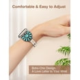thumbnail image 5 of Wearlizer Leather Band Compatible with Apple Watch Band Women 38/40/41/42/44/45/49mm, Boho Western Vintage Turquoise Ethnic Antique Style Strap for iWatch Series Ultra 2 SE 9 8 7 6 5 4 3 2 1, 5 of 7
