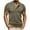 A-Olive Green, variant on Wyobmus Men's Contton Button Up Shirt Solid Color Short Sleeve Henley Shirt Casual Fashion Round Neck Muscle Blouse A-Olive Green