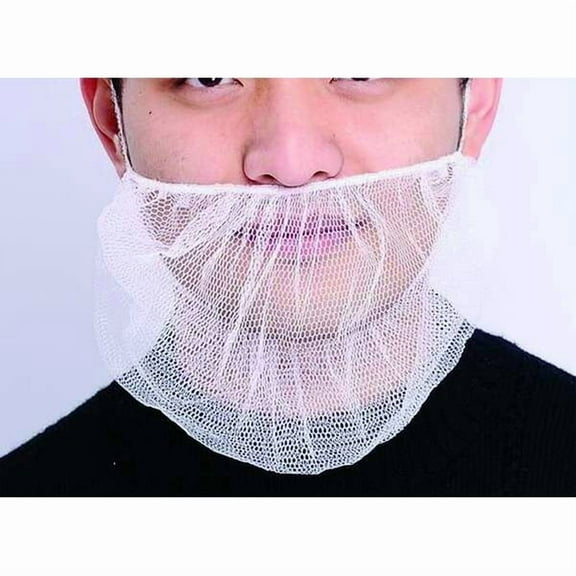 Condor Beard Cover, Polyester, 18 in Dia., White, Universal, 100 PK 23KX05