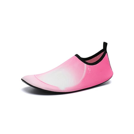 

SIMANLAN Girls Boys Beach Shoe Slip On Water Shoes Quick Dry Aqua Socks Unisex Breathable Sneakers Womens Mens Barefoot Flats Bright White Pink 7