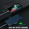 thumbnail image 2 of Decase for Samsung Galaxy S23 Ultra Case with 1 Card Slots,Business PU Leather Full Phone Shell Compatible with Wireless Charging Magnetic Close Anti-Scratch Slim Cover,Blue, 2 of 7