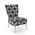 thumbnail image 2 of Designart "Geometric Monochrome Pattern II" Upholstered Mid-Century Accent Chair - Arm Chair, 2 of 5