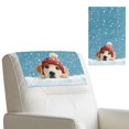 thumbnail image 2 of Xixirimido Cute Dog Snow Blue Pattern Non Slip Recliner Headrest Protector Leather Headrest Covers for Recliner Chair Waterproof Couch Head Rest Covers for Sofa, 2Pcs, 2 of 7