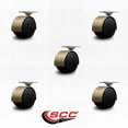 thumbnail image 2 of 2 Inch Floor Safe Antique Hooded Twin Wheel Caster Top Plate Set of 5 SCC, 2 of 2