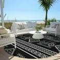 thumbnail image 6 of Addison Rugs Chantille Indoor/Outdoor Transitional Southwest Black Washable Round Rug, 8' x 8', 6 of 6
