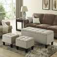 thumbnail image 4 of WyndenHall Lancaster 3 Piece Rectangular Storage Ottoman Bench, 4 of 7