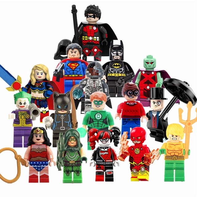 FunPlex City Superhero 16PCS MOC Knightly Guard Bricks, Anime Character Mini Block Set, Kids Playroom Decor Gifts
