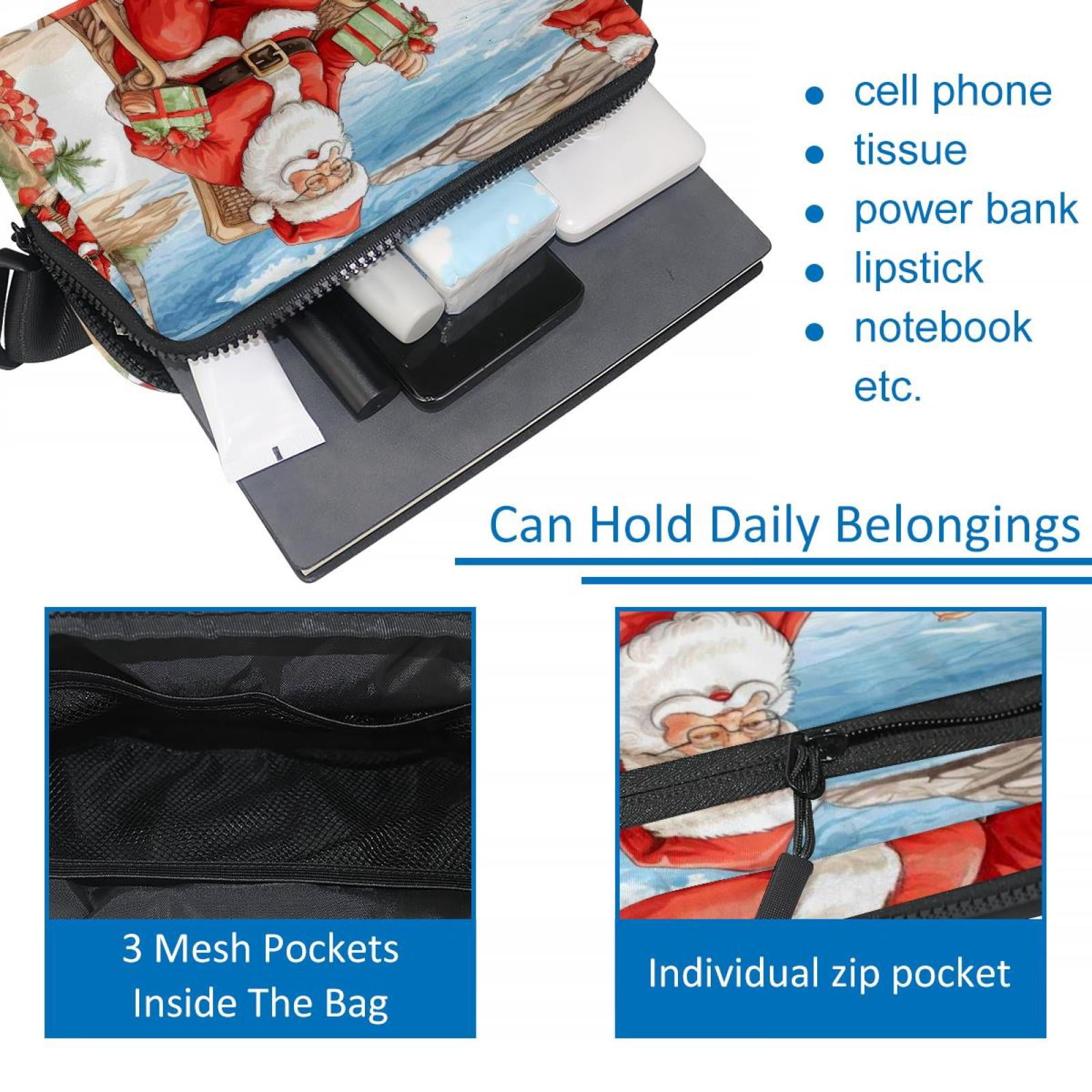 Santa Claus Adjustable Lightweight Waist Bags with Extension Strap, Unisex Running Belt Fanny Pack