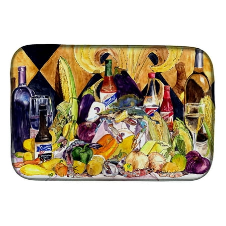 - Crystal Hot Sauce with Fleur De lis and Wine Dish Drying Mat