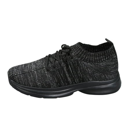 

ZIZOCWA Womens Black Dress Shoes Kitten Heels Sneaker For Women Women Casual Shoes Sport Shoes Mesh Running Shoes Ladies Knit Detail Walking Shoes Gel Sports Shoes