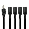 thumbnail image 3 of Strhowill NEMA 5-15P to NEMA 4 x 5-15R 1 to 4 Outlet Power Cord Splitter Extension Cable, 3 Prong Heavy Duty Indoor Outdoor Cable Strip Outlet Saver, 3 of 6