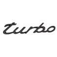 thumbnail image 1 of Chrome Silver Matt Gloss Shiny Black Trunk Letters " Turbo " Emblems For Porsche Cayenne Boxster Macan Panamera Carrera Cayman, 1 of 1
