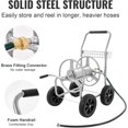 thumbnail image 3 of VEVOR Hose Reel Cart, Hold Up to 250 ft of 5/8’’ Hose, Garden Water Hose Carts Mobile Tools with 4 Wheels, Heavy Duty Powder-coated Steel Outdoor Planting with Storage Basket, for Garden, Yard, Lawn, 3 of 9