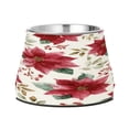 thumbnail image 2 of Raised Pet Bowl with Removable Stainless Steel Insert Anti-Slip No-Tip Dog Bowl for Small to Medium Pets Poinsettia Flowers, 2 of 6