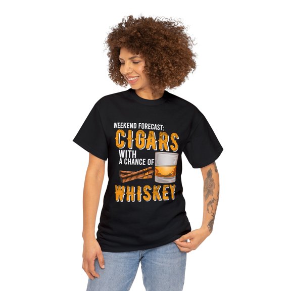 Weekend Forecast Cigars with a Chance of Whiskey T-Shirt