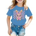 thumbnail image 2 of Easter Tops for Girls Trendy Soft Brown Flowers Bunny Summer Easter Tshirt Kids Easter Hop Toddler Short Sleeve Top, 2 of 4