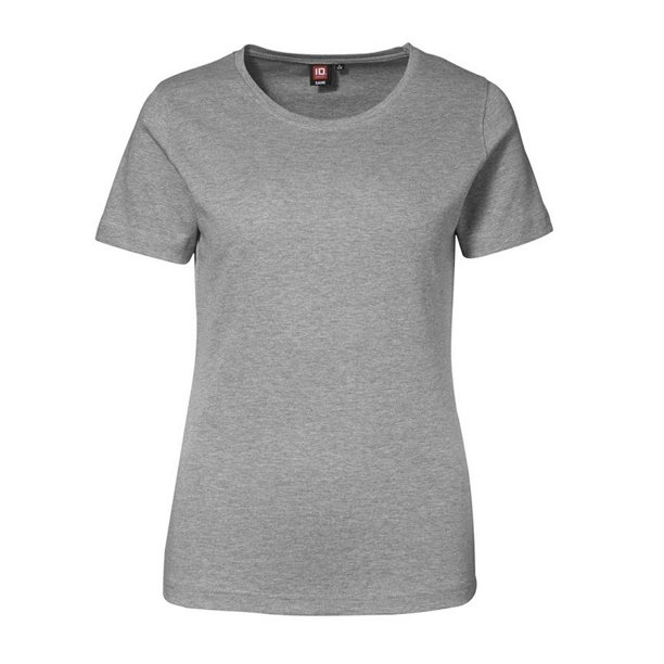 ID Camiseta de manga corta ajustada modelo Interlock para mujer/señora (Gris jaspeado)