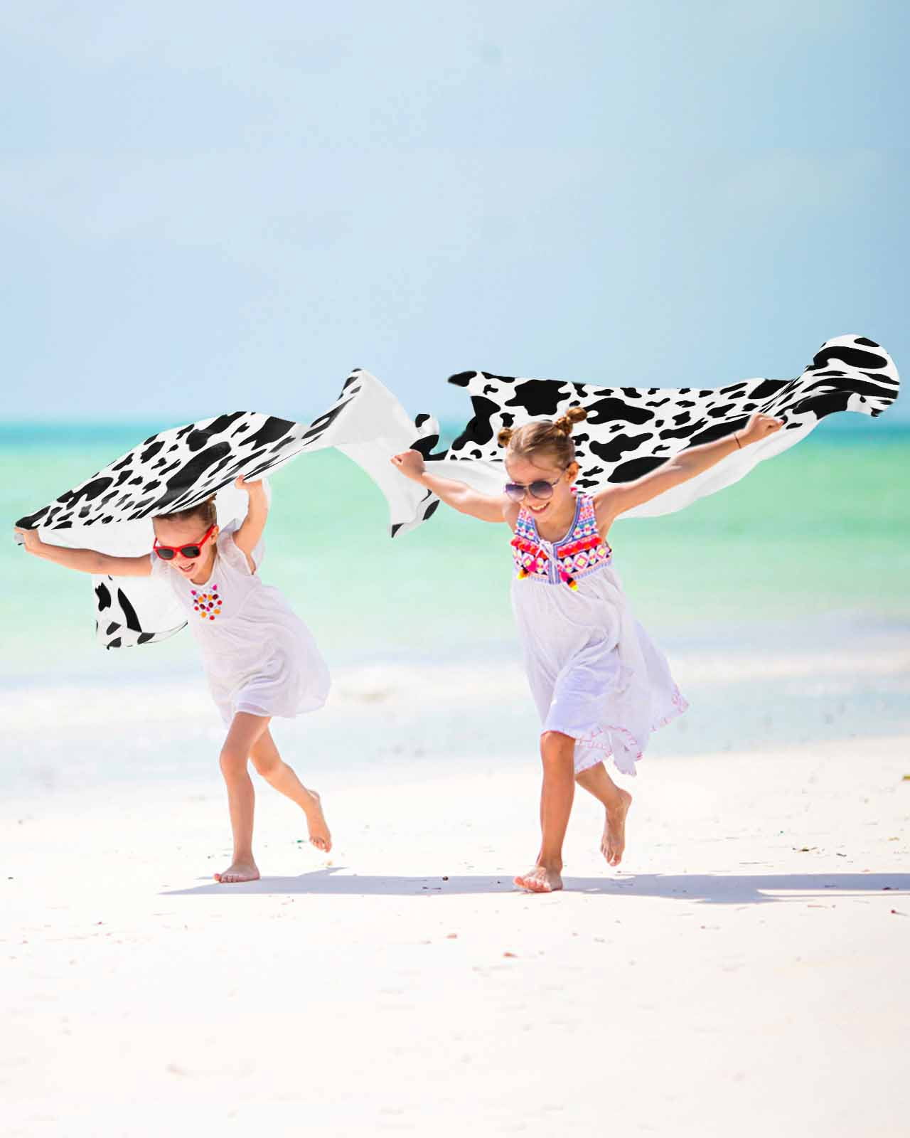 Cow Print Beach Towels Oversized Super Absorbent, Modern Black White Farm Animal Patterned Lightweight Bath Towel Quick Dry Sets For Bathroom/Pool/Rv Camping/Beach Play/Gym Room/Picnic 30"x60"