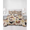 thumbnail image 2 of Twin XL Quilt Bedding Set, Farmhouse Rooster Reversible Summer Quilt 3 Pieces, Vintage Watercolor Flowers Wood Grain Lightweight Bedspreads Coverlets with 2 Pillow Shams for All Seasons, 2 of 5