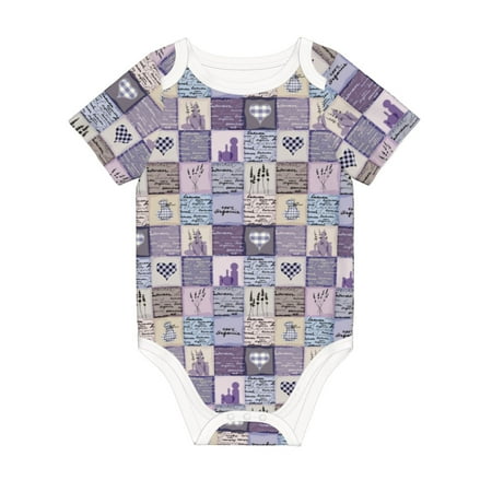 

Matuu Lavender Flowers for Baby Short-Sleeve Bodysuit Soft Cotton Comfortable and Breathable Perfect for Newborns and Infants